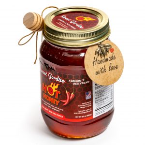 Hot honey in a 1-pound glass jar